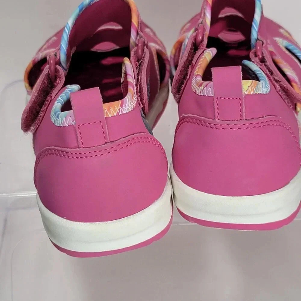 Lands End Girls 3 Closed Toe Water Shoes Summer Sandal Beach Vibrant Pink Youth - Picture 8 of 10